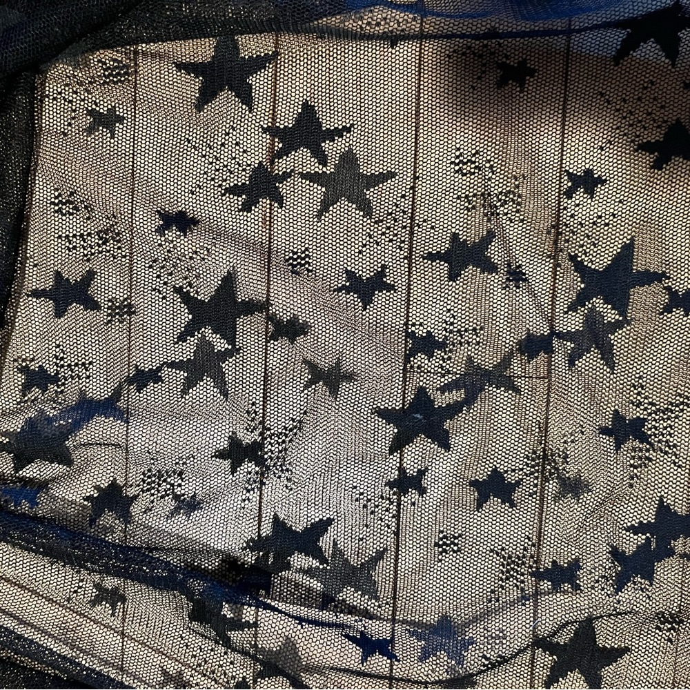 Sheer star pattern maxi skirt